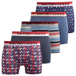 Smith & Jones Mens Nellary Assorted Designs Boxer Shorts (Pack of 5) / Multicolo